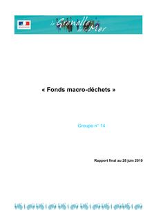 Grenelle de la mer - Rapport du Comité opérationnel Fonds macro-déchets