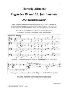 Partition Complete text, Fugen des , und , Jahrhunderts, Albrecht, Hartwig