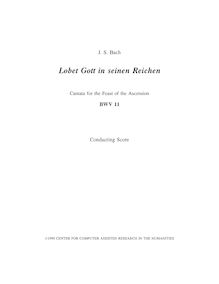 Partition complète, Lobet Gott en seinen Reichen, Praise God in his kingdoms / Ascension Oratorio par Johann Sebastian Bach