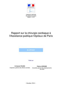 Rapport sur la chirurgie cardiaque à l Assistance publique-Hôpitaux de Paris