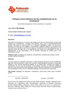 Enfoque socio-histórico de las competencias en la enseñanza (Socio-historical approach of the competences in education)