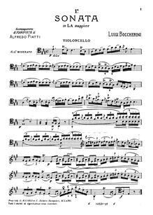 Partition de violoncelle, violoncelle Sonata en A Major