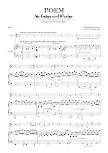 Partition complète, Poem pour violon et Piano, Bitzan, Wendelin