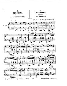 Partition , Lezginka (Caucasus), 7 National Dances, Op.82, Rubinstein, Anton