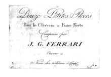 Partition complète, 12 Little pièces pour clavecin ou Piano, Ferrari, Giacomo Gotifredo