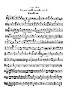Partition Trombone 1, 2, 3, Tuba, Hungarian Rhapsody No.13, Andante sostenuto