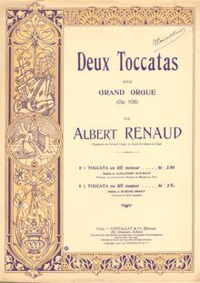 Partition No.1 en D minor, 2 Toccatas, Op.108, Deux Toccatas pour Grand Orgue