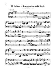Partition complète, clavecin Concerto en G major, G major, Bach, Johann Sebastian