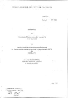 Les conditions de fonctionnement du système de commercialisation des prestations voyageurs de la SNCF, dit SOCRATE (93-102).