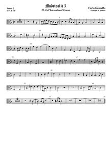 Partition ténor viole de gambe 3, alto clef, madrigaux, Book 1, Gesualdo, Carlo par Carlo Gesualdo