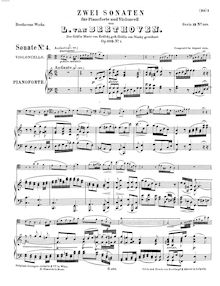 Partition complète, violoncelle Sonata No.4, Op.102/1, C major, Beethoven, Ludwig van