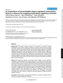 A compendium of Caenorhabditis elegansregulatory transcription factors: a resource for mapping transcription regulatory networks