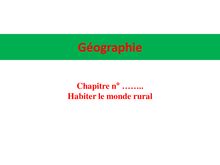 Habiter le monde rural : cours de géographie pour les 6ème