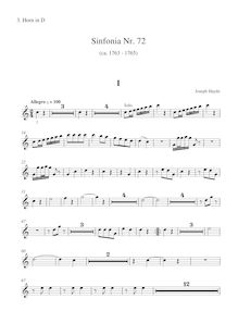 Partition cor 3 (D), Symphony, Haydn, Joseph