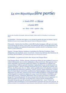 La 1ère République(Ière partie) 1. Louis XVI - 2. Marat