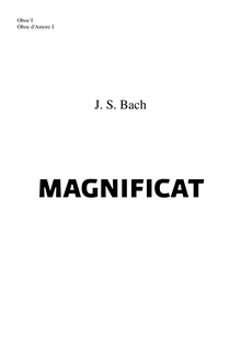 Partition hautbois 1, hautbois d Amore 1, Magnificat, D major, Bach, Johann Sebastian