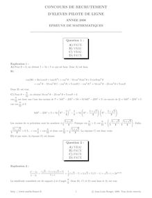 Corrige ENAC Mathematiques 2008