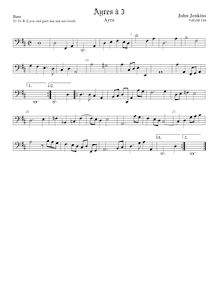 Partition viole de basse, basse clef, Airs pour 3 violes de gambe avec Lyra viole de gambe et clavecin