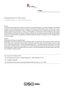 George Bush et l Europe - article ; n°1 ; vol.54, pg 37-44