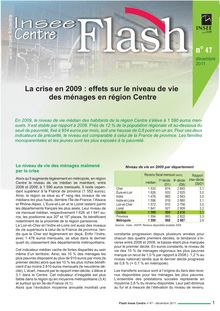 La crise en 2009 : effets sur le niveau de vie des ménages en région Centre