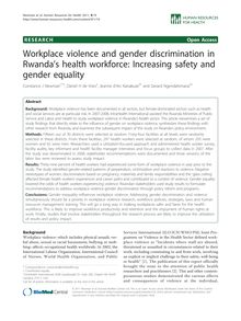 Workplace violence and gender discrimination in Rwanda s health workforce: Increasing safety and gender equality