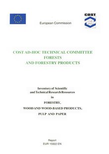 Inventory of Scientific and Technical Research Resources in FORESTRY, WOOD AND WOOD-BASED PRODUCTS, PULP AND PAPER. Report