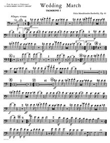 Partition Trombone 1, 2 (basse clef), 1, 2 (alto, ténor clef), 3, Ophicleide, Musik zu Ein Sommernachtstraum