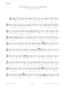 Partition Soprano, Gaudeamus omnes en Domino à , Canto, Alto, ténor e Basso