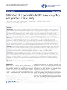 Utilization of a population health survey in policy and practice: a case study