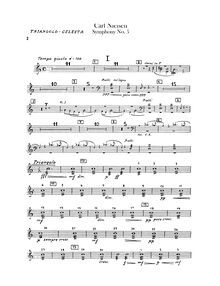 Partition Triangle et Celesta, cymbales et tambour, petit tambour, timbales, Symphony No. 5, Op. 50