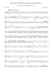 Partition violoncelle, corde quintette No.1, B♭ major, Mozart, Wolfgang Amadeus par Wolfgang Amadeus Mozart