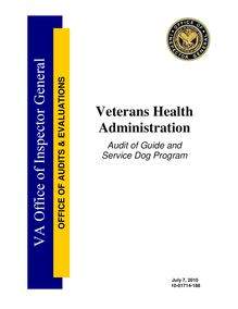 Department of Veterans Affairs Office of Inspector General Audit of  Guide and Service Dog Program; 
