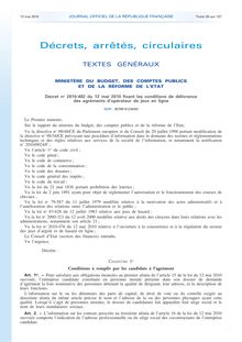 Journal officiel de la République française - N° 110 du 13 mai 2010