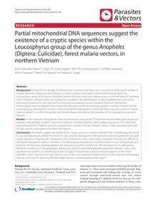Partial mitochondrial DNA sequences suggest the existence of a cryptic species within the Leucosphyrus group of the genus Anopheles(Diptera: Culicidae), forest malaria vectors, in northern Vietnam