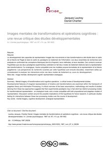Images mentales de transformations et opérations cognitives : une revue critique des études développementales - article ; n°4 ; vol.87, pg 581-602