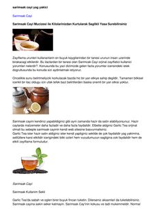 Sarimsak garlic tea cayi