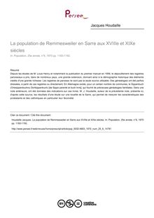 La population de Remmesweiler en Sarre aux XVIIIe et XIXe siècles - article ; n°6 ; vol.25, pg 1183-1192
