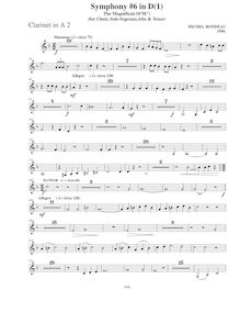 Partition clarinette 2 (A), Symphony No.6  Magnificat , D major par Michel Rondeau