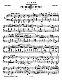Partition complète, Rondo en C minor, Adieu à Varsovie, Chopin, Frédéric par Frédéric Chopin