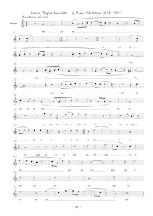Partition Soprano , partie, Missa Papae Marcelli, Palestrina, Giovanni Pierluigi da par Giovanni Pierluigi da Palestrina