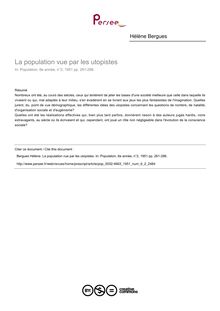 La population vue par les utopistes - article ; n°2 ; vol.6, pg 261-286