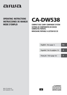 Notice Système Audio et vidéo AIWA  CA-DW538