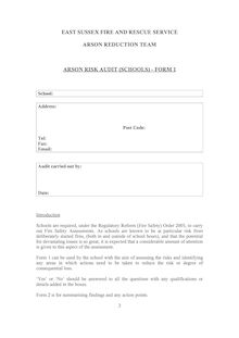Arson Audit Form 1