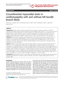 Circumferential myocardial strain in cardiomyopathy with and without left bundle branch block