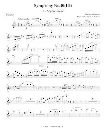 Partition flûte, Symphony No.40, Rondeau, Michel par Michel Rondeau