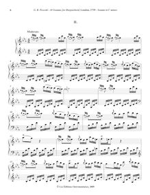 Partition , Moderato, Sonata en C minor, Pescetti, Giovanni Battista