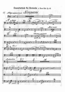 Partition timbales, Konzertstück G-moll für Bratsche (viole de gambe) mit Begleitung des Orchesters oder Pianoforte, Op.46