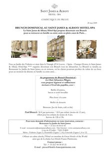 Brunch dominical au saint james & albany hotel spa