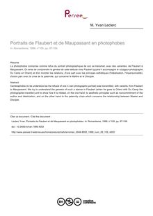 Portraits de Flaubert et de Maupassant en photophobes - article ; n°105 ; vol.29, pg 97-106