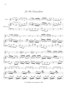 Partition , La de Casaubon (avec violon), Pièces de clavecin, Du Phly, Jacques
